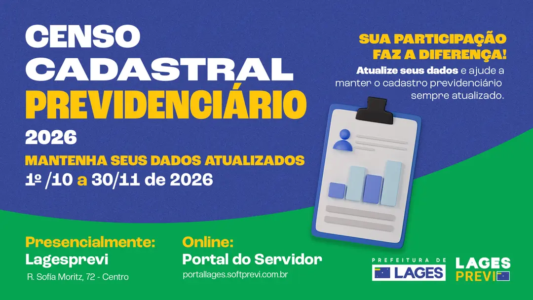 LagesPrevi reforça a importância da participação de aposentados e pensionistas no Censo Cadastral Previdenciário 2026